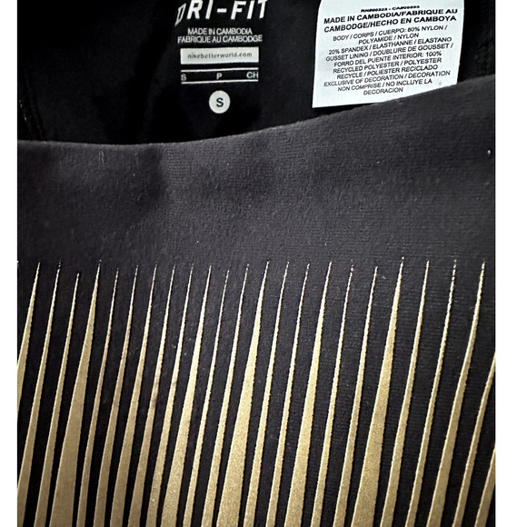 Nike Women's Dri-Fit Flash Reflective Running Tights-Size Small-Black/Gold EUC - Picture 5 of 6